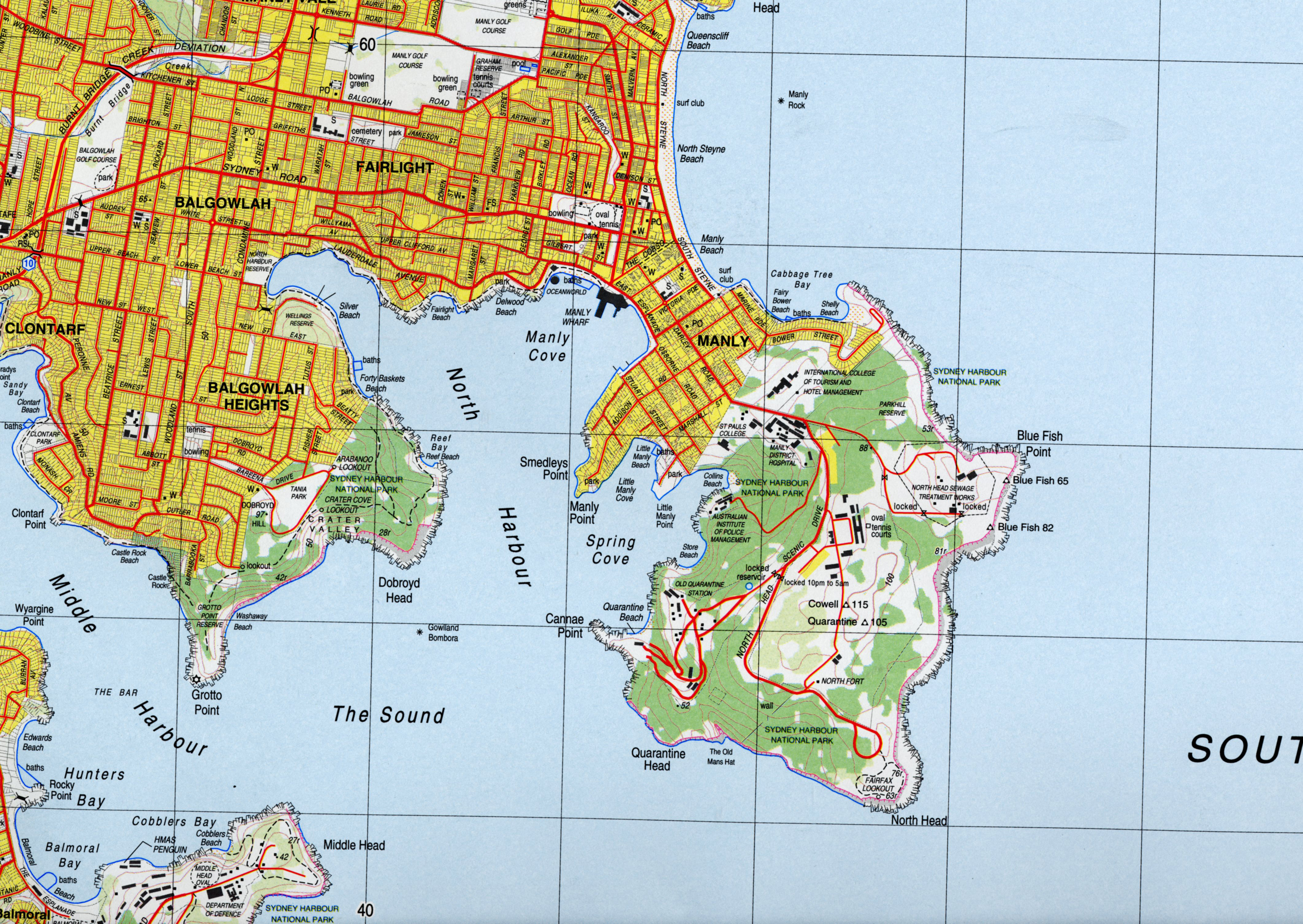 Topographic map of Sydney